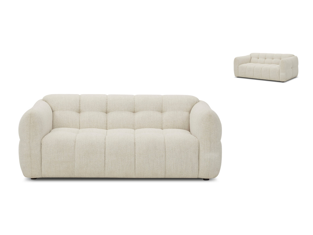 Olavia 2 Seater Fabric Sofa – Tufted Woven Fabric Lounge