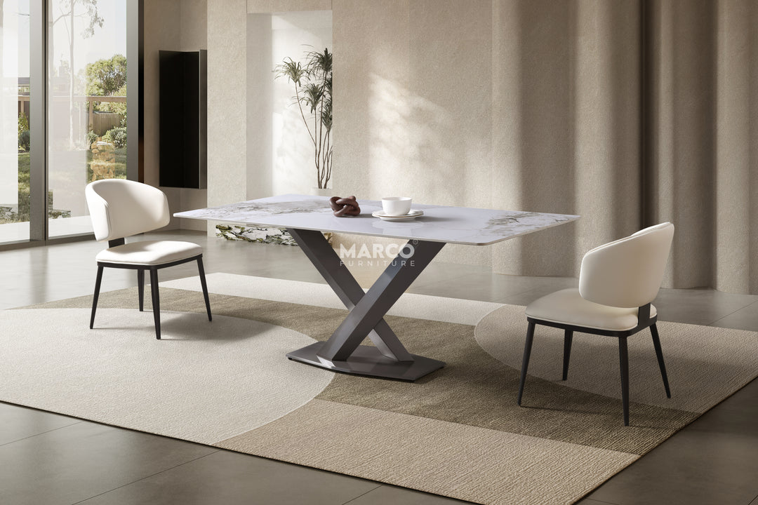 Harvey Ceramic Dining Table (Gold)