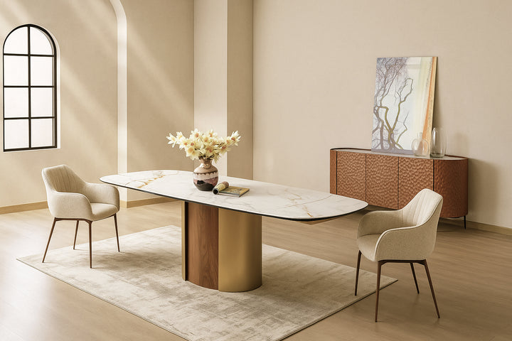 Forma Bella Sintered Stone Extendable Dining Table