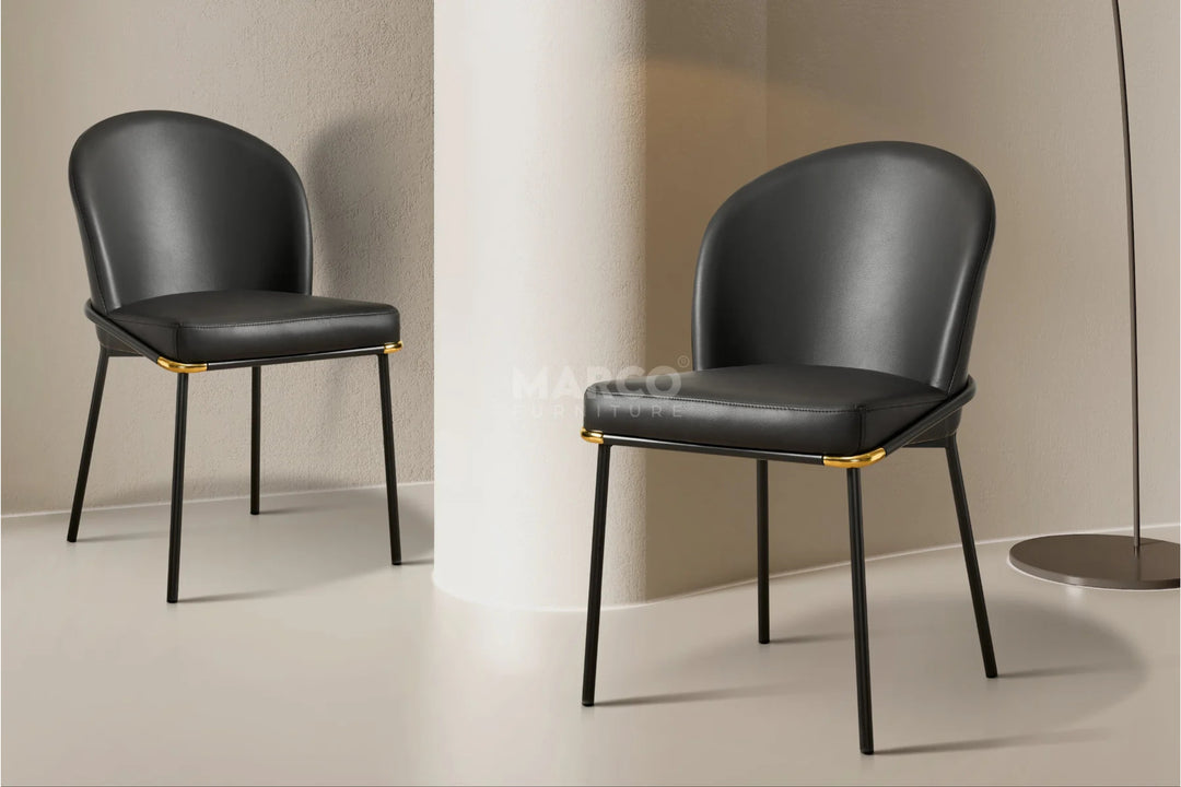 Cooper Boucle Dining Chair – Plush Upholstery with Gold Details