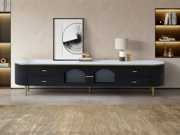 Doyle Sintered Stone Top Entertainment Unit with Storage