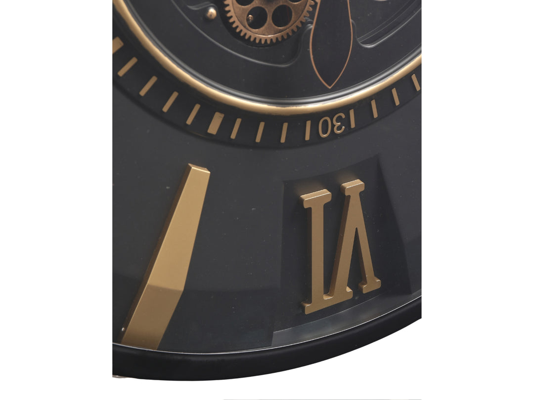 London Roman Numeral Gear Large Wall Clock - Black (80 cm)