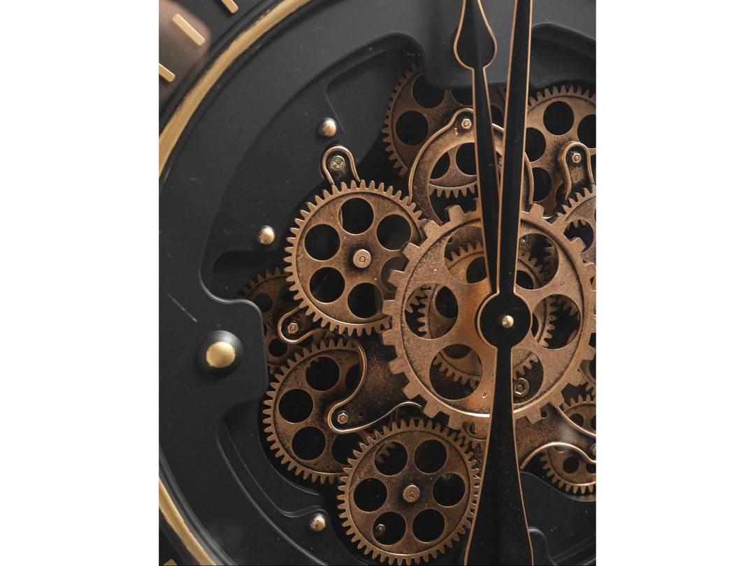 London Roman Numeral Gear Large Wall Clock - Black (80 cm)