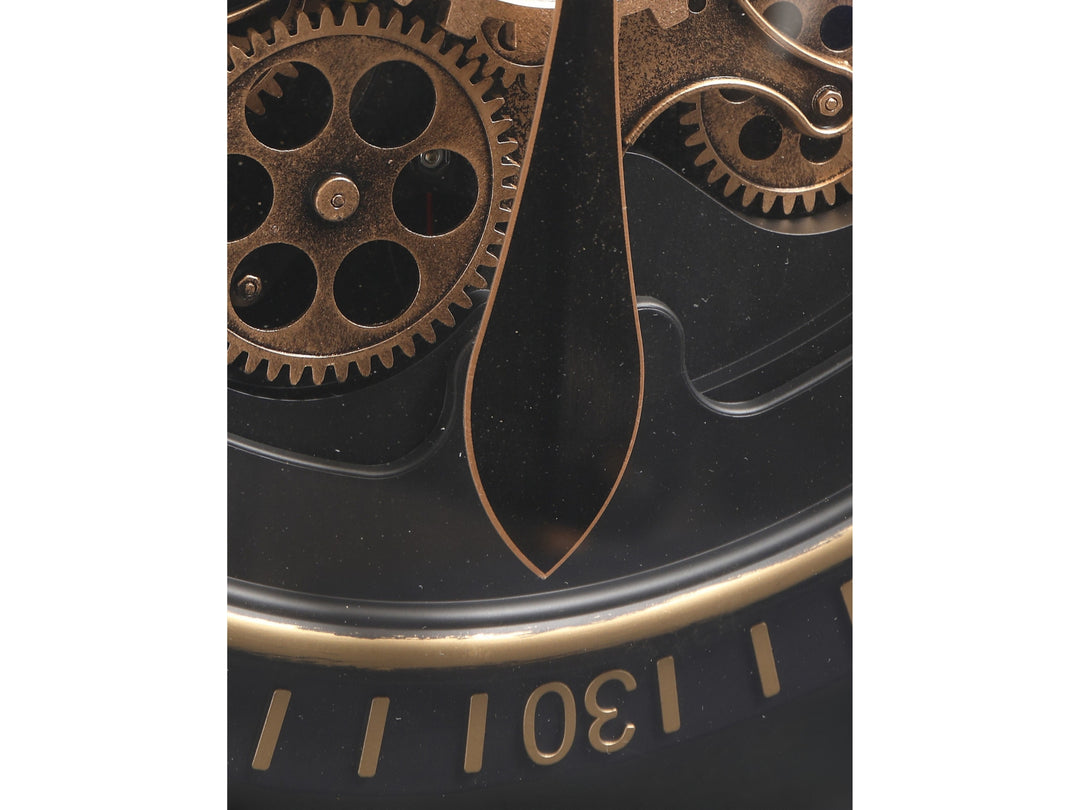 London Roman Numeral Gear Large Wall Clock - Black (80 cm)