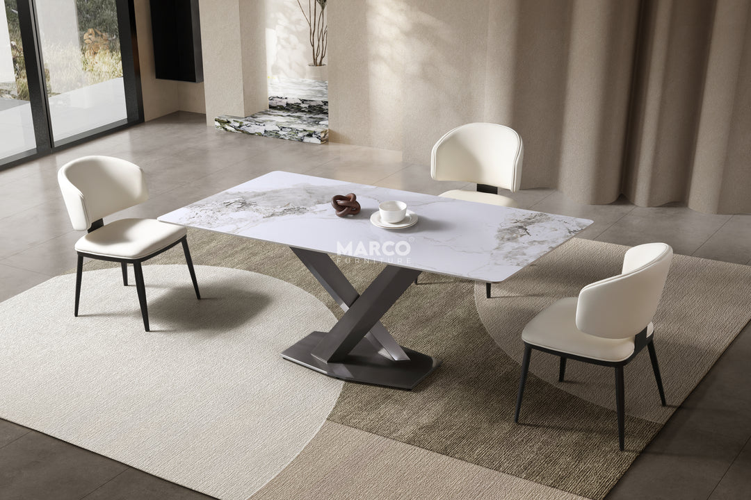Harvey Ceramic Dining Table (Gold)