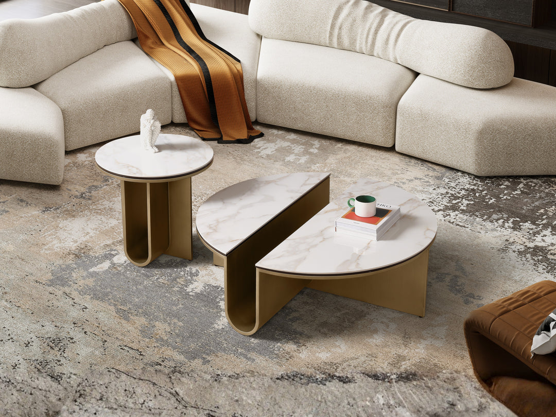 Catalina Sintered Stone Top Designer Coffee Table