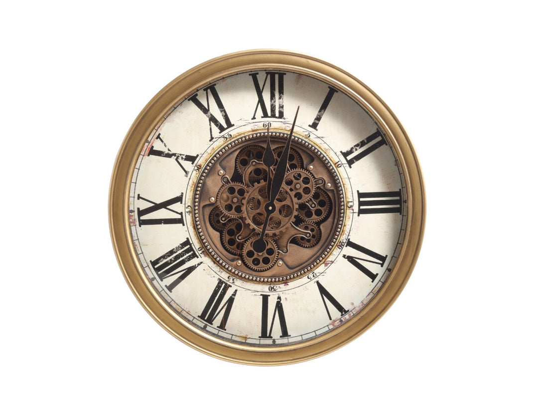 Rustic Vintage Skeleton Gear Wall Clock (66cm)