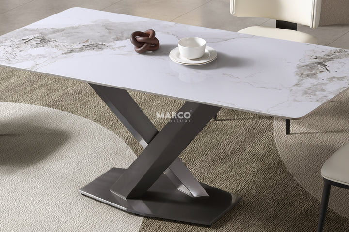 Harvey Ceramic Dining Table (Gold)