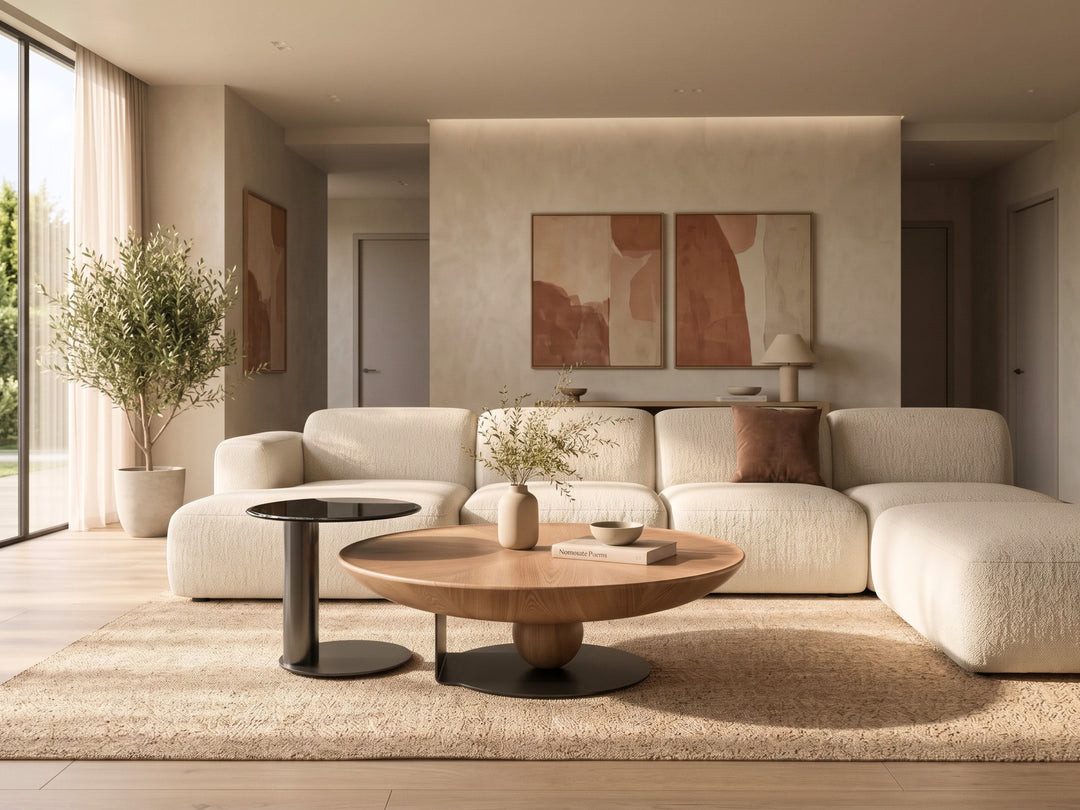 Amazon Light Wood Round Nesting Coffee Table