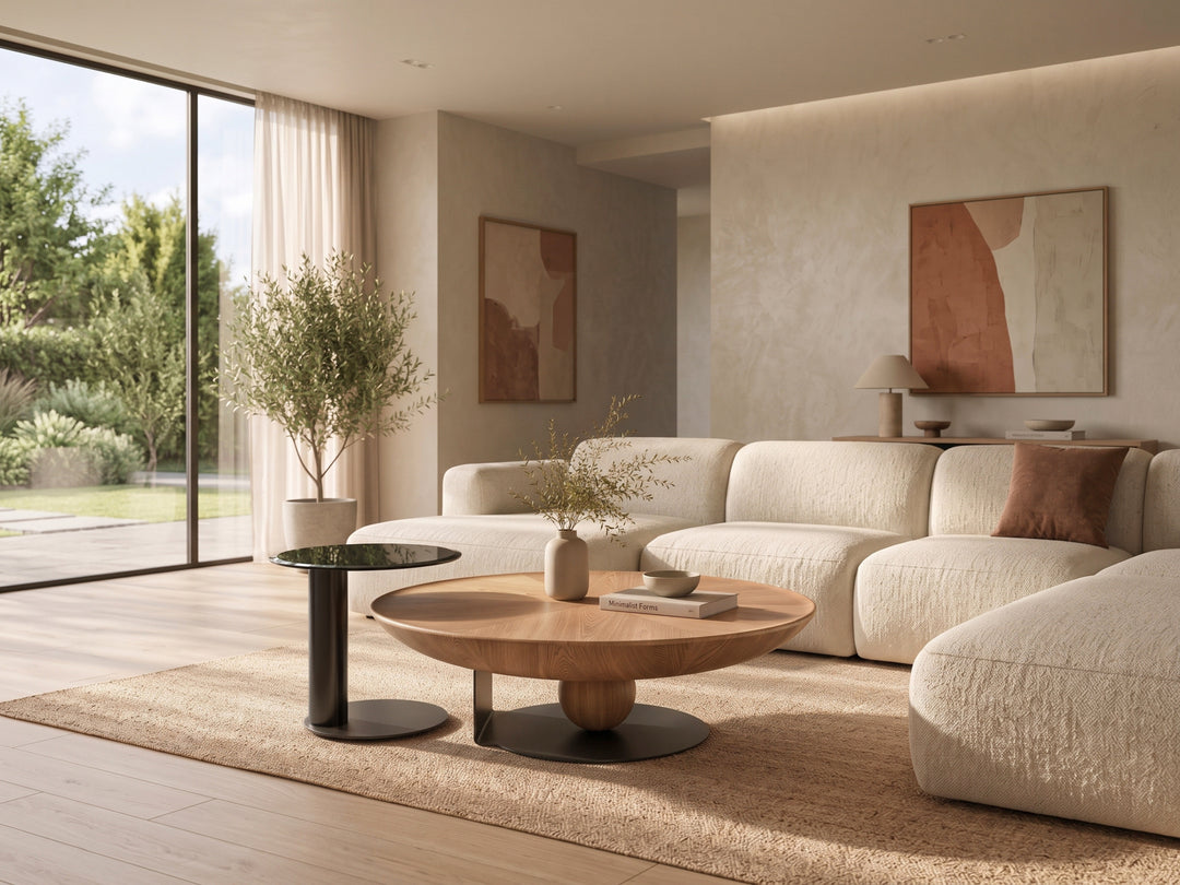 Amazon Light Wood Round Nesting Coffee Table