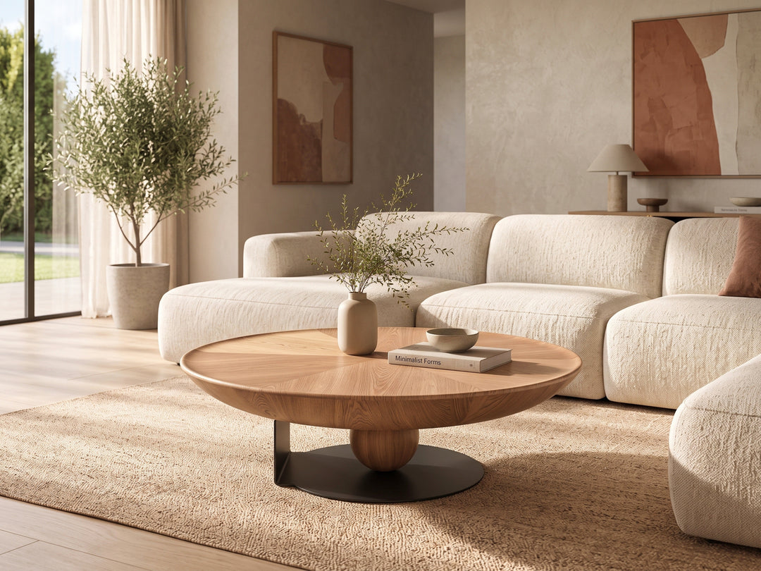 Amazon Light Wood Round Nesting Coffee Table