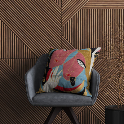 Canvas Two Faced Woman Abstract Cushion