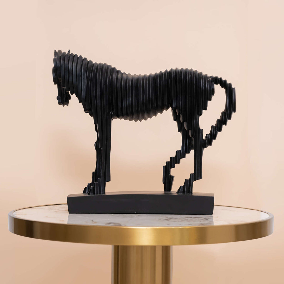 Abstract Black Horse Sculpture Modern Table Decor abstract-black-horse-sculpture-modern-table-decor