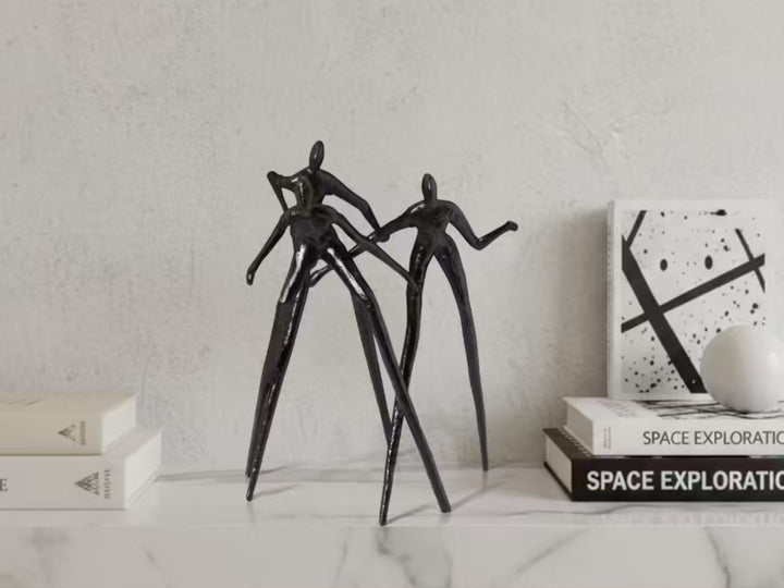 Abstract Dancing Trio Sculpture – Modern Metal Décor