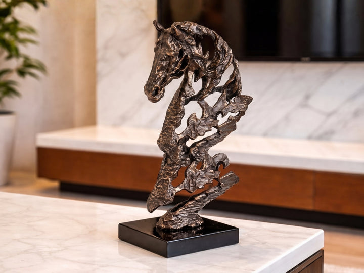Abstract Horse Head Sculpture