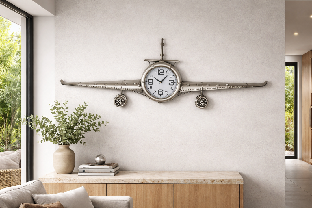 Aircraft Vintage Iron Wall Clock (143cm)