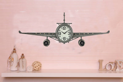 Aircraft Vintage Iron Wall Clock, 143cm - Marco Furniture