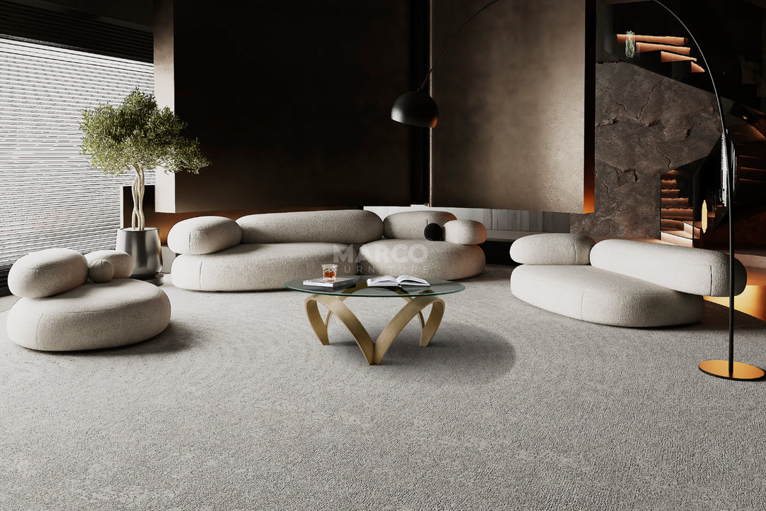 Alberta Glass Top Coffee Table with Golden Metal Base