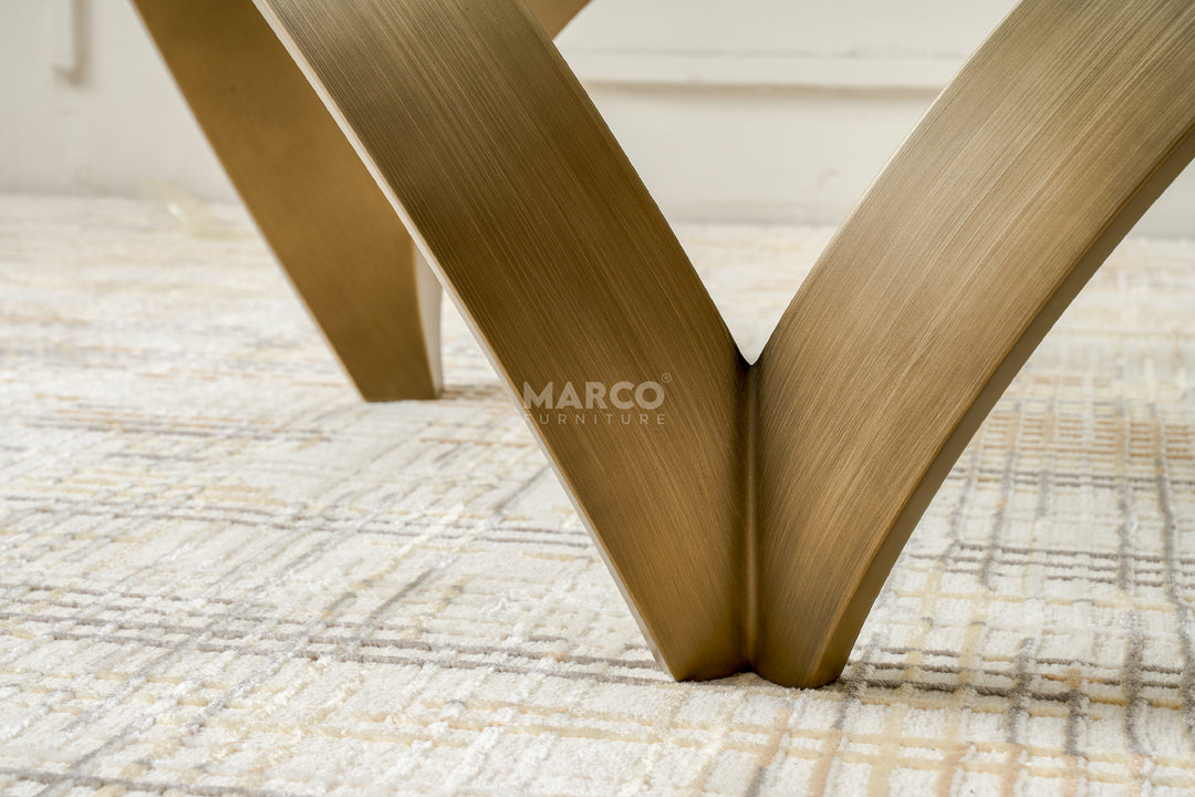 Alberta Glass Top Coffee Table with Golden Metal Base