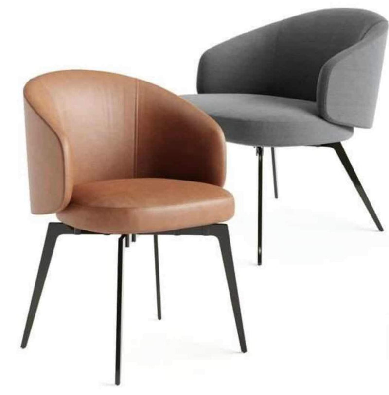Alfonso Modern Dining Room Chair (Olive) with Comfortable PU Leather Seats and Metal Legs