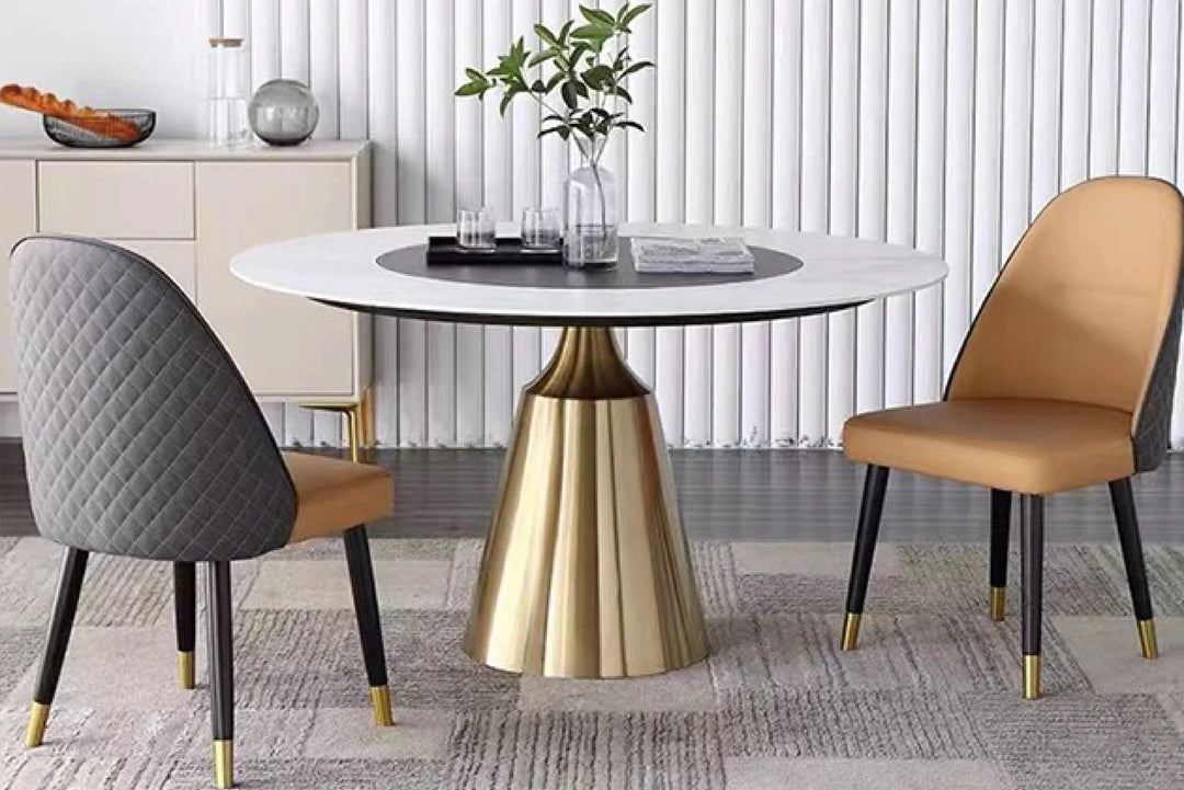 Amara Pedestal Marble Dining Table