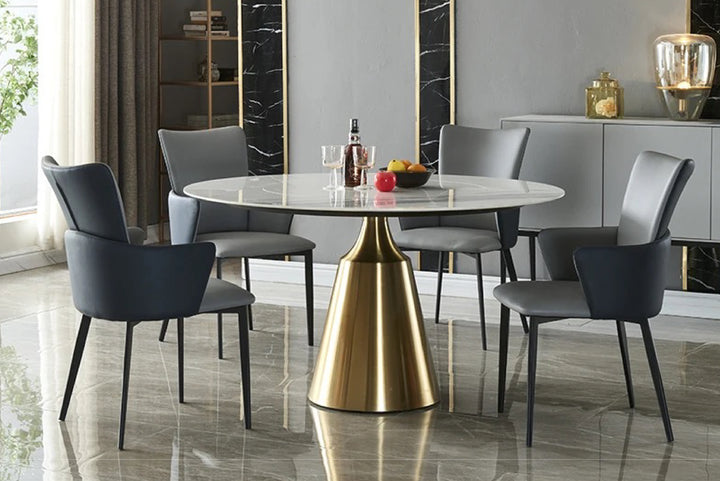 Amara Pedestal Marble Dining Table