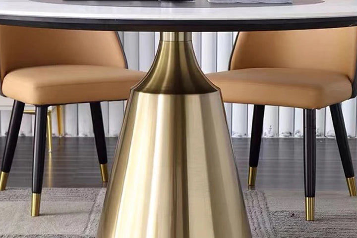 Amara Pedestal Marble Dining Table