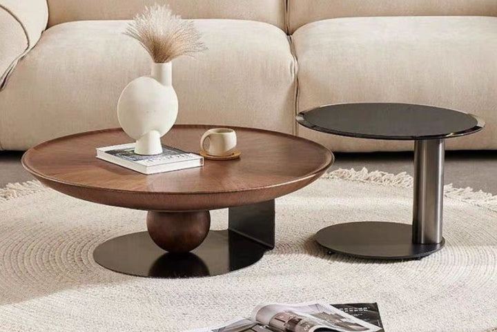 Amazon Light Wood Round Nesting Coffee Table