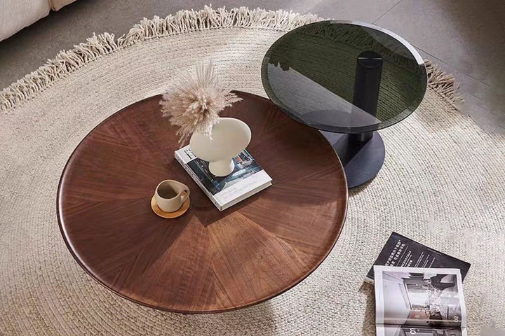 Amazon Coffee Table with Glass Top Side Table (Set of 2)