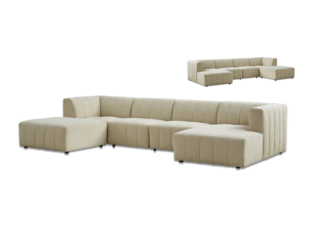 Amsterdam Modular Corner Lounge - Contemporary Fabric Sectional Sofa