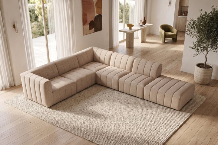 Amsterdam Modular Corner Lounge - Contemporary Fabric Sectional Sofa