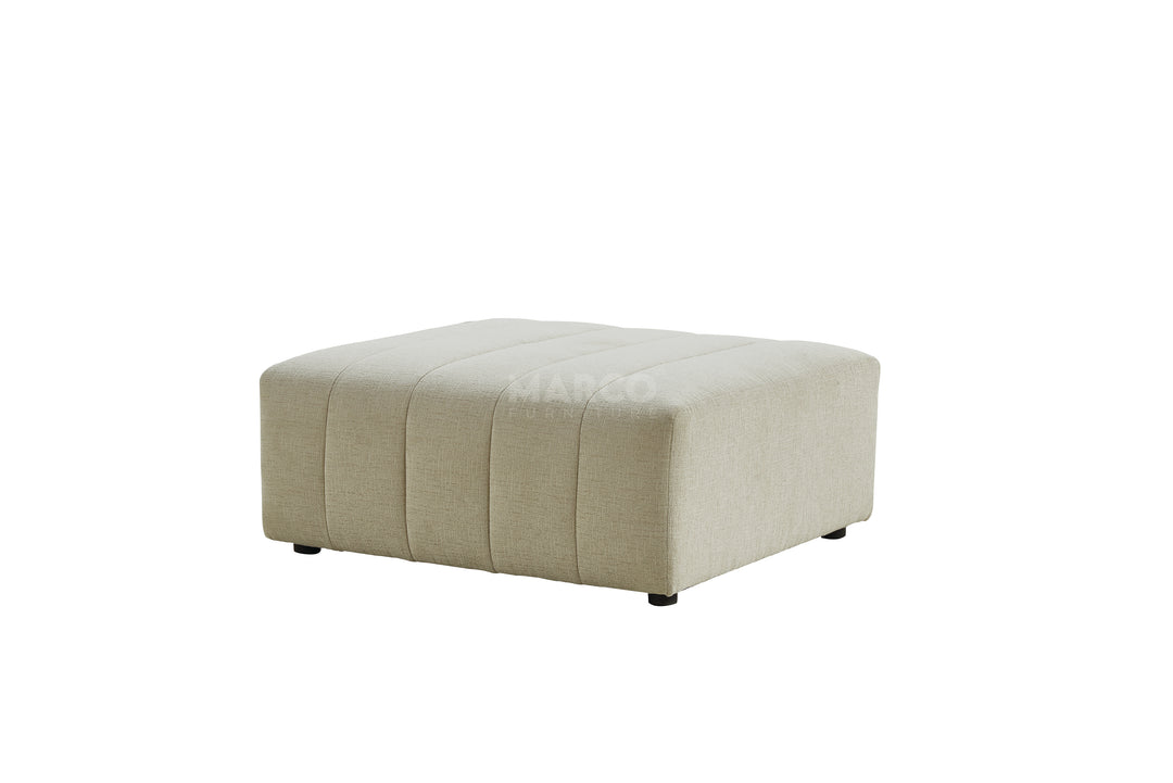 Green ottoman on a white background