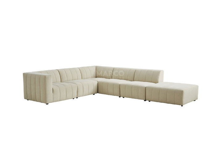 Light green sectional sofa on a white background