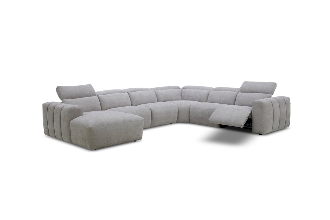 Gray sectional sofa on a white background