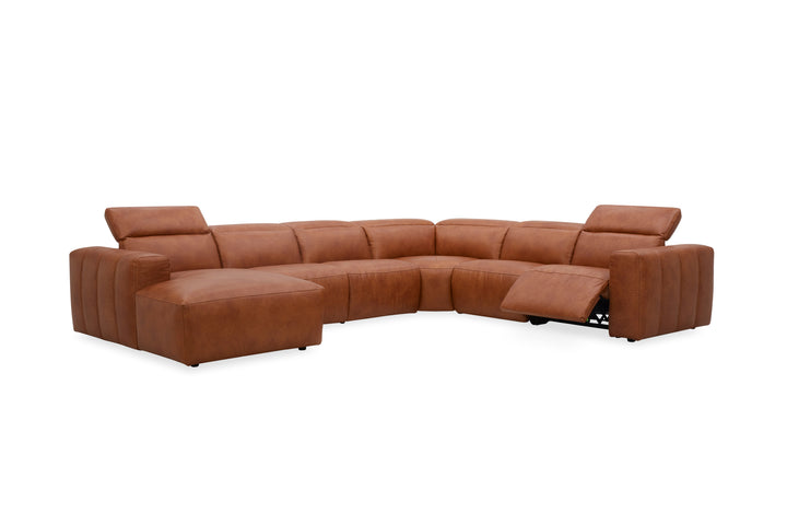 Brown sectional sofa on a white background