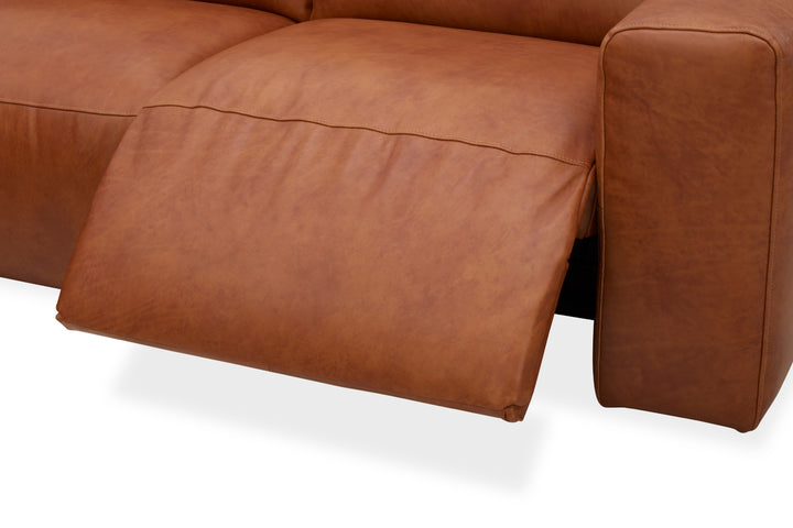 Arizona Leather Recliner Sofa with Chaise & Adjustable Headrests