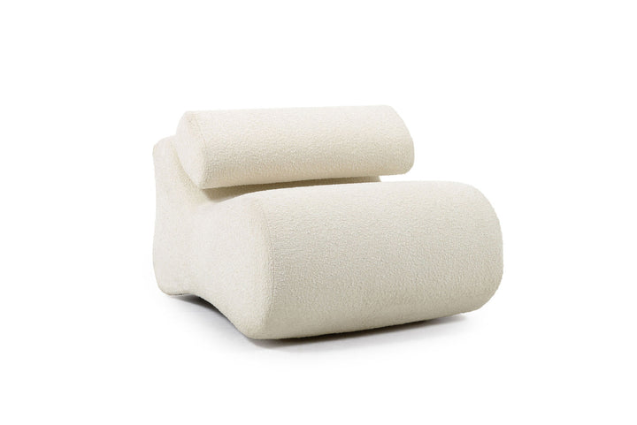 Modern white armchair on a white background