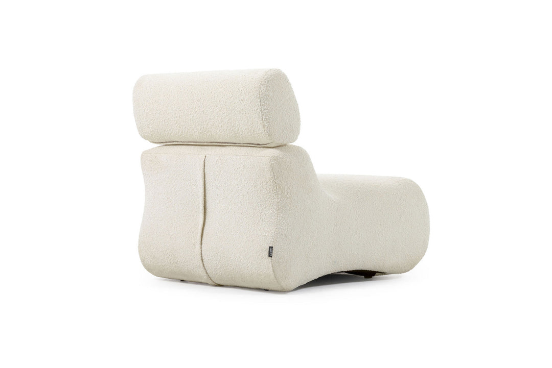 Beige lounge chair on a white background