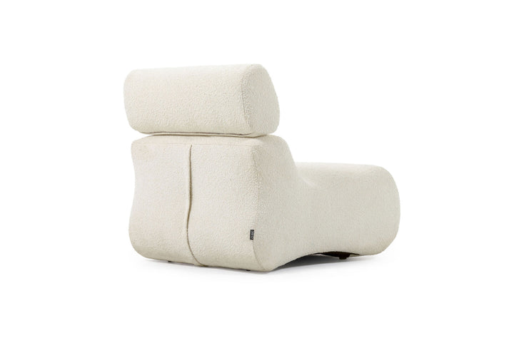 Beige lounge chair on a white background