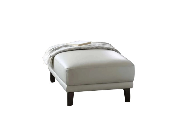 Brixton Ottoman with Wooden Legs – Premium Leather Footstool