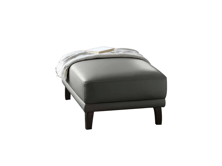 Brixton Ottoman with Wooden Legs – Premium Leather Footstool