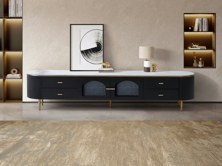 Doyle Sintered Stone Top Entertainment Unit with Storage