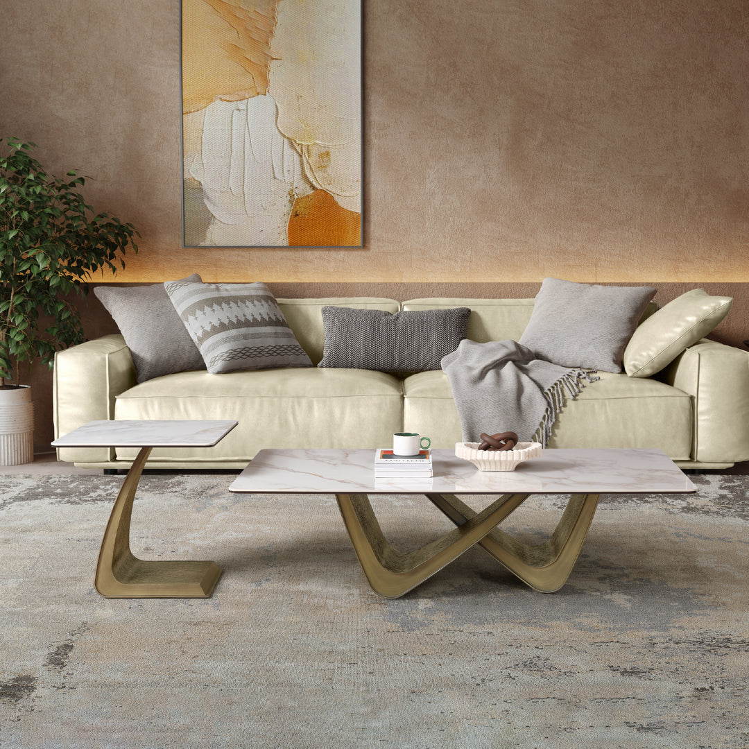 Filo Dorato Sintered Stone Coffee Table – Living Room Centrepiece