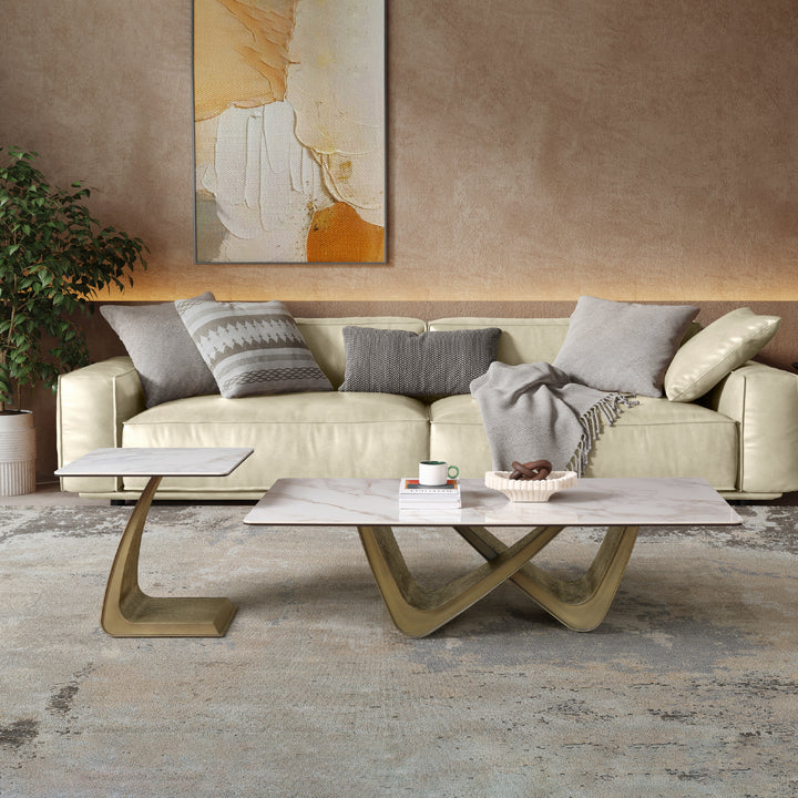 Filo Dorato Sintered Stone Coffee Table – Living Room Centrepiece