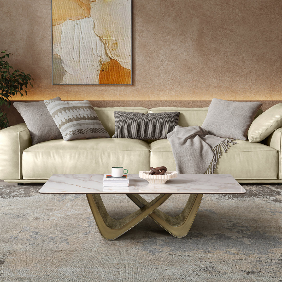 Filo Dorato Sintered Stone Coffee Table – Living Room Centrepiece
