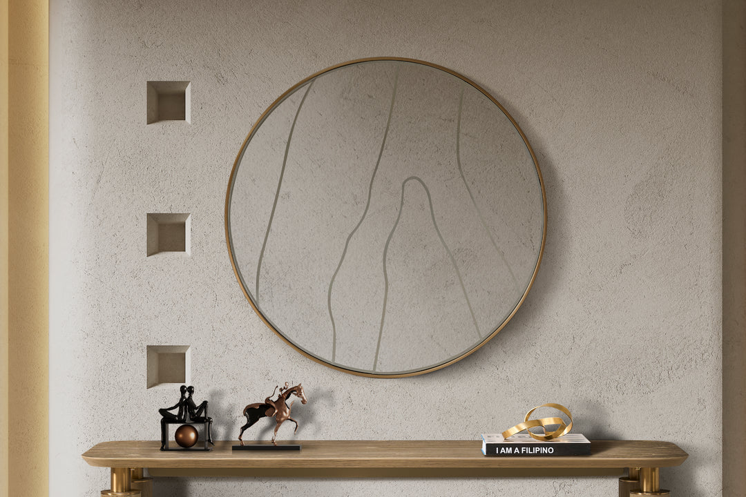 Luna Large Gold Wall Mirror (100 cm)