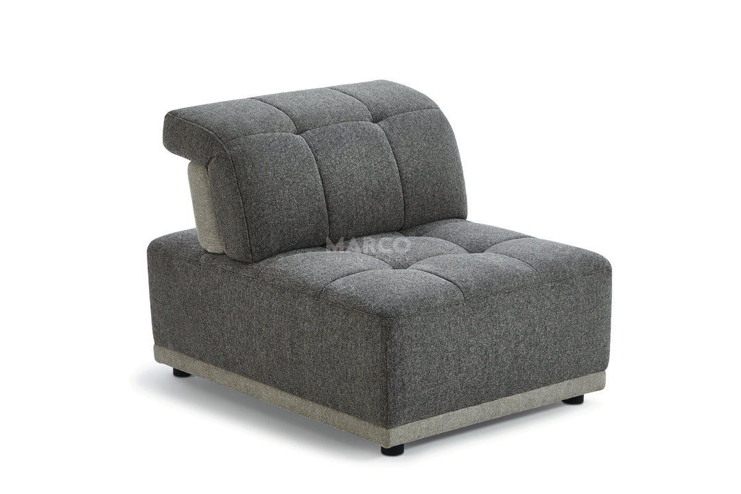 Hawaii Woven Fabric Modular Sofa Lounge with Chaise & Ottoman