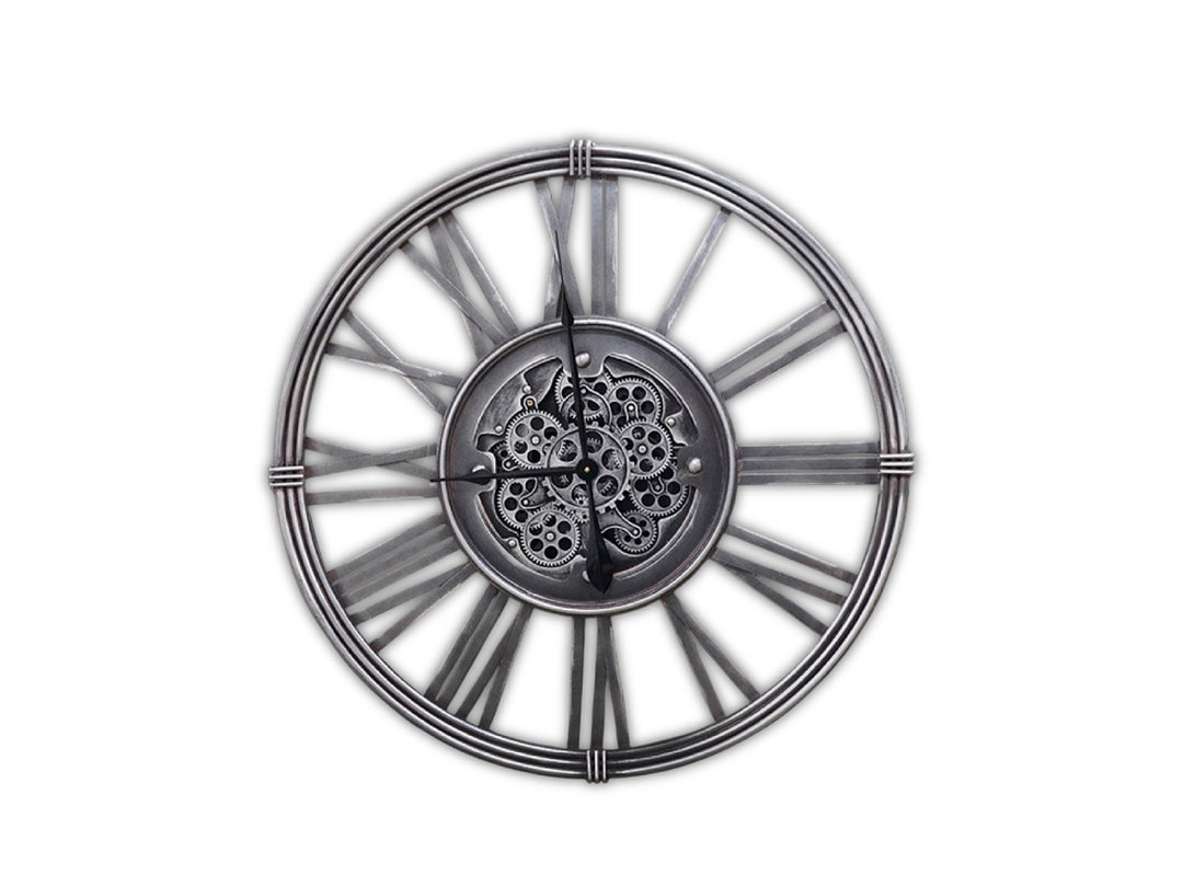 Large Vintage Metal Wall Clock (80cm)