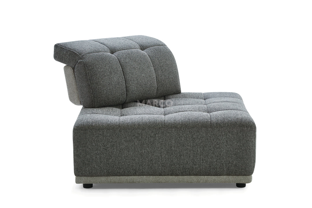 Hawaii Woven Fabric Modular Sofa Lounge with Chaise & Ottoman