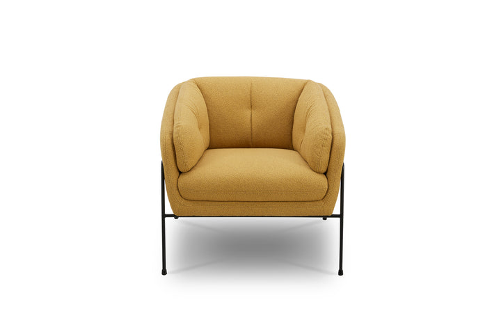 Yellow armchair on a white background